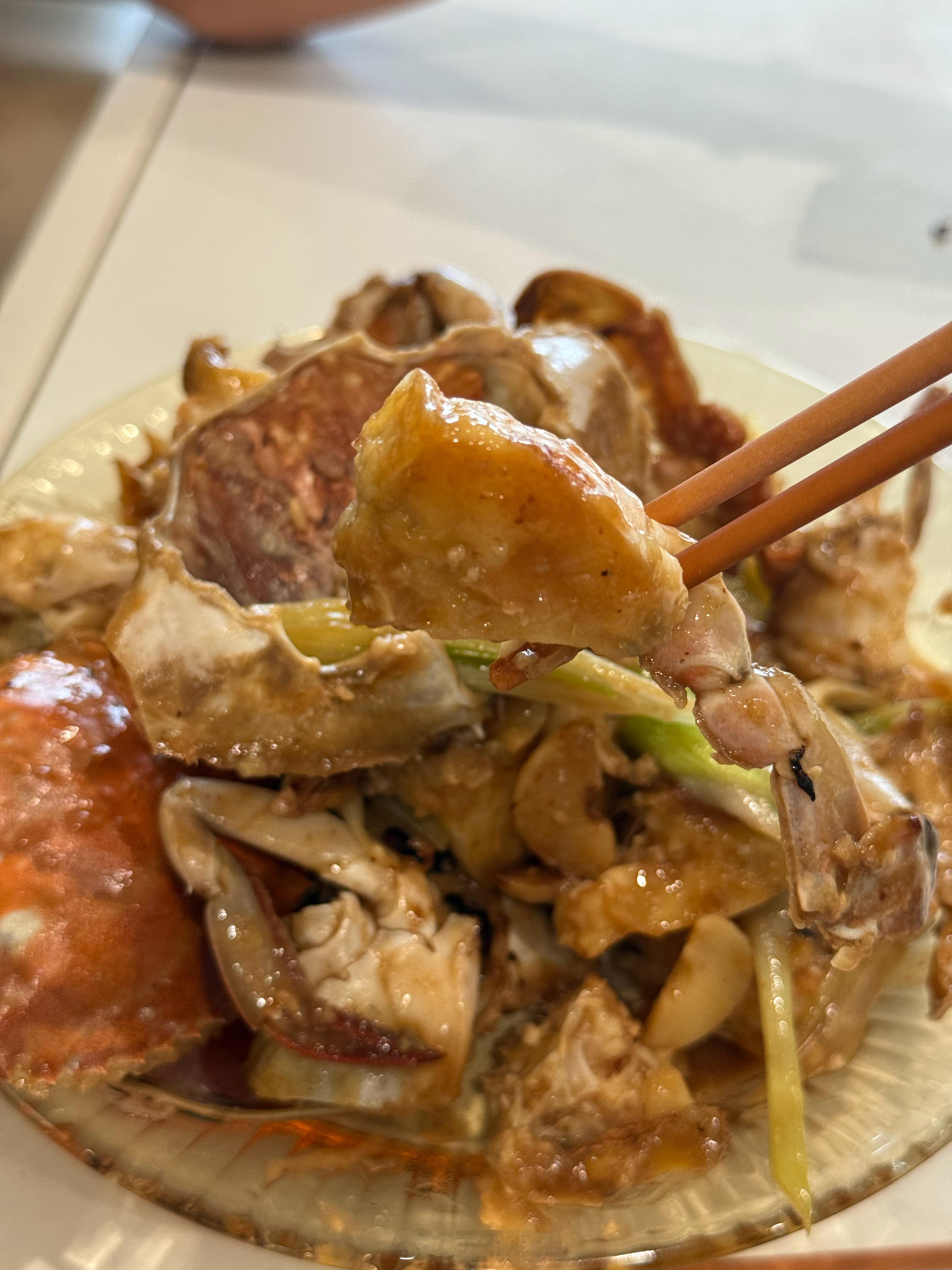 不好看但很好吃的葱姜炒梭子蟹