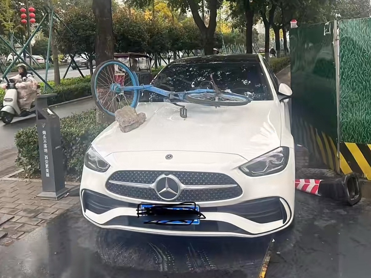 奔驰车停到了不该停的地方啦[doge]​​​