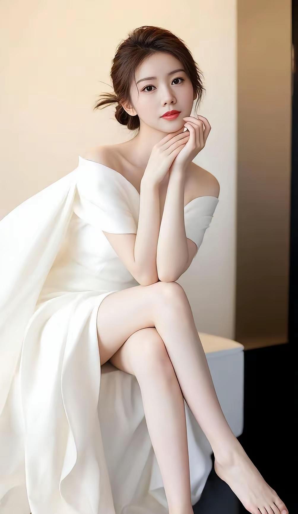 优雅白裙，温柔女神，静谧时光