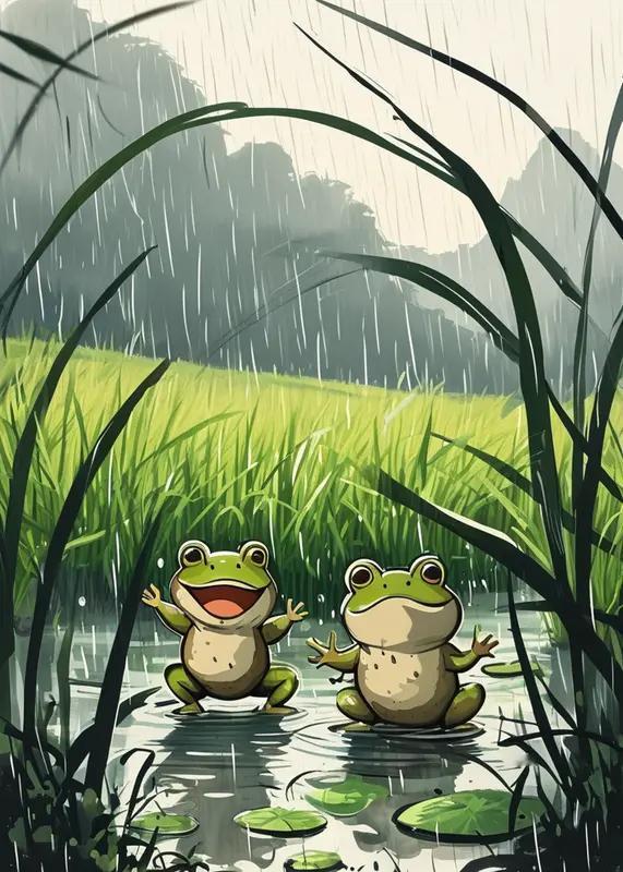 暮春细雨(一）细雨如丝织半空，残红碧水恋无声。东风渐老春将去，一曲蛙鸣挽