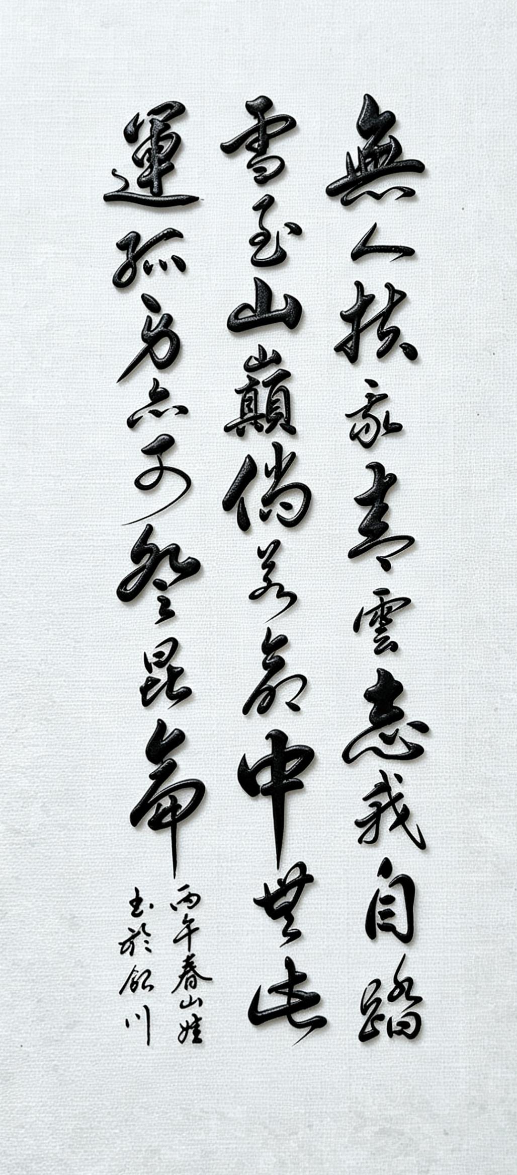 在网上看到这样一幅书法作品，读其内容我感觉非常好，才情诗情和哲理合一，书法给人带