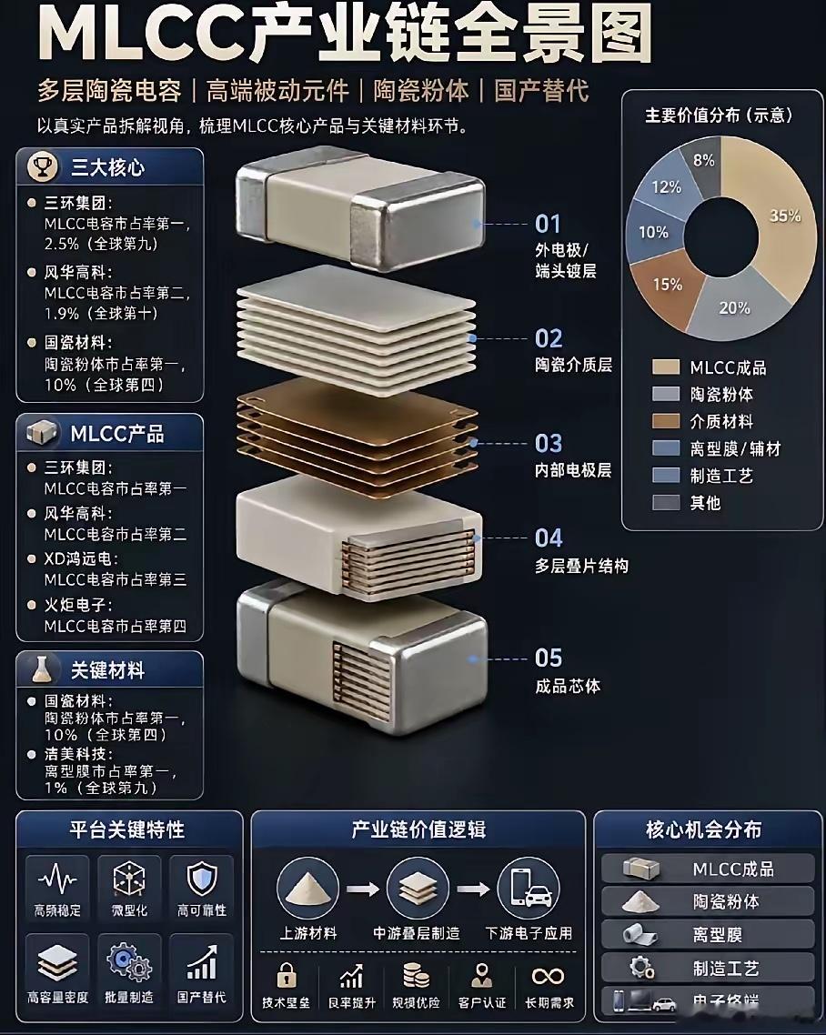 MLCC赛道全梯队梳理，电容芯片核心机会一眼看懂