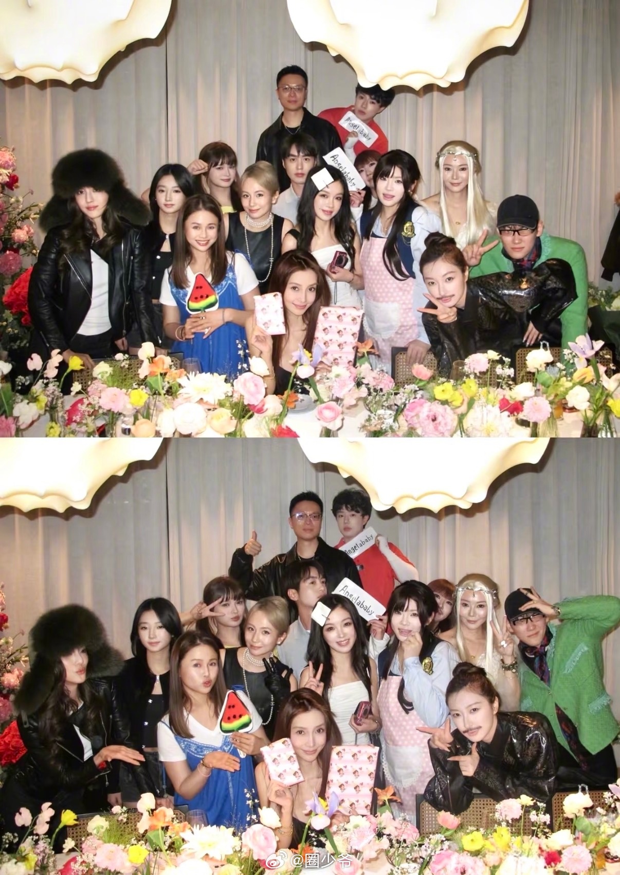 不好意思我刚刷到AB过生日的照片，我放大看了又看，怎么一个艺人都没有，吴千语勉强