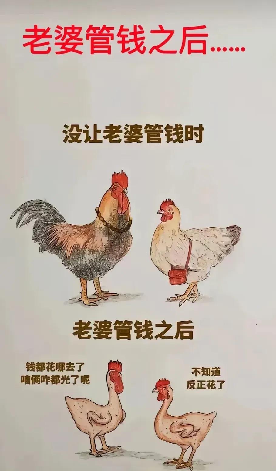 老婆管钱，房倒屋榻。同学老李说他一个月工资七千，交老婆六千，老婆负担小孩生活费