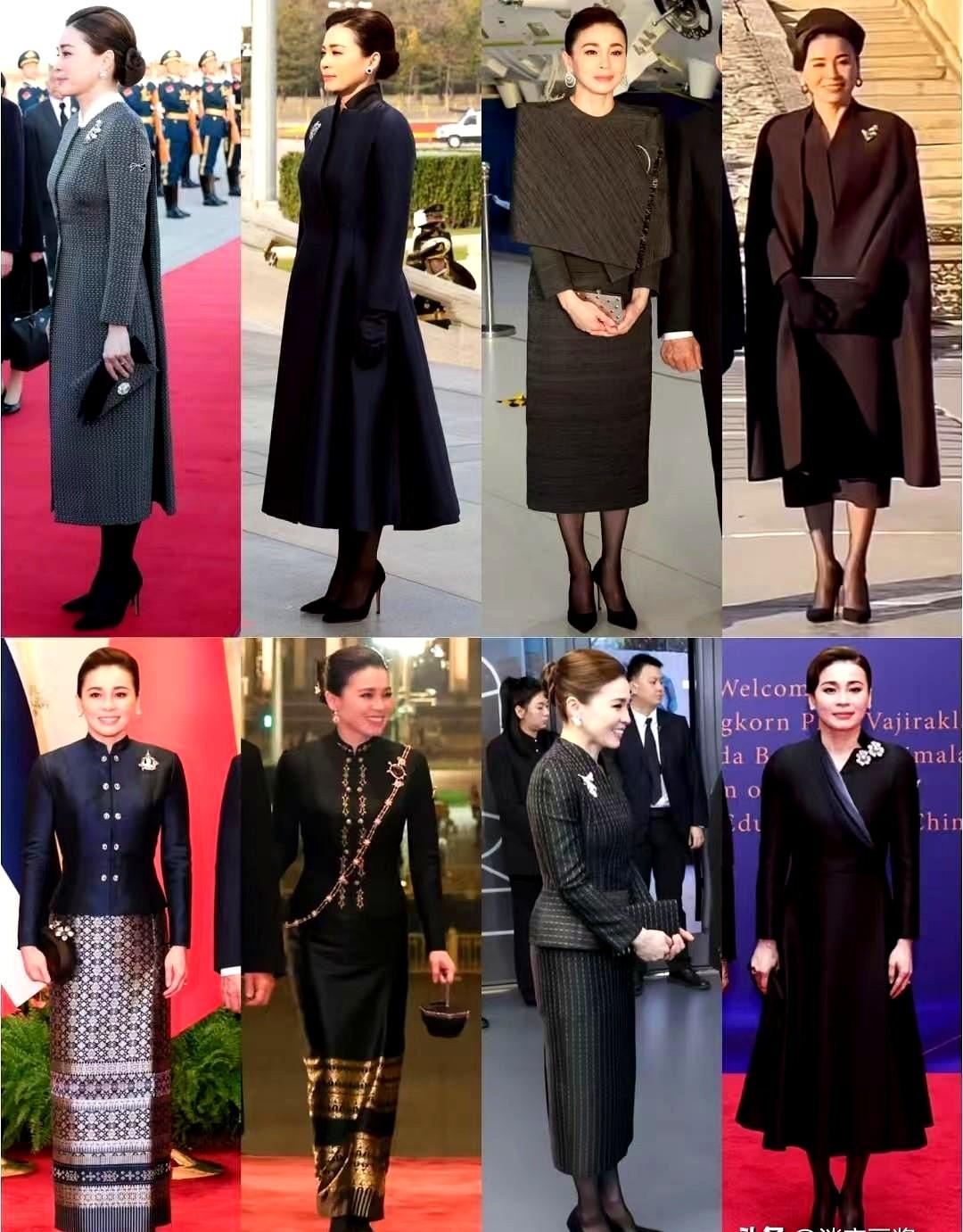 看苏提达王后访华5天，穿着的8套衣服件件款式新颖，有中国元素，不失泰国风格。每