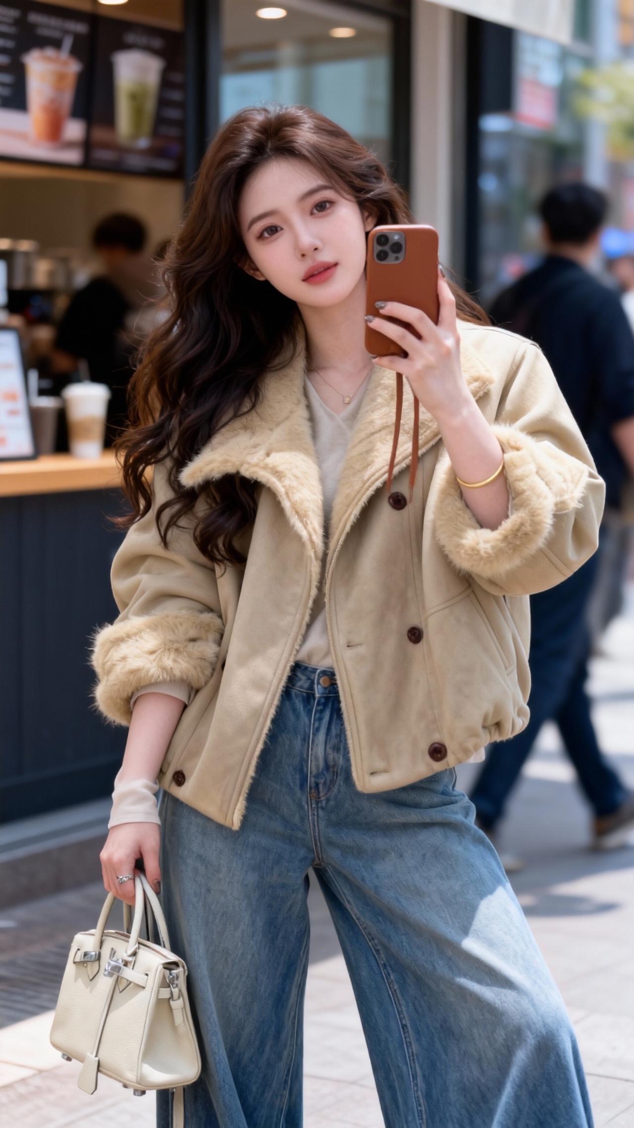 这个外套太好看了吧街拍穿搭时尚搭配服装加厚外套显瘦穿搭