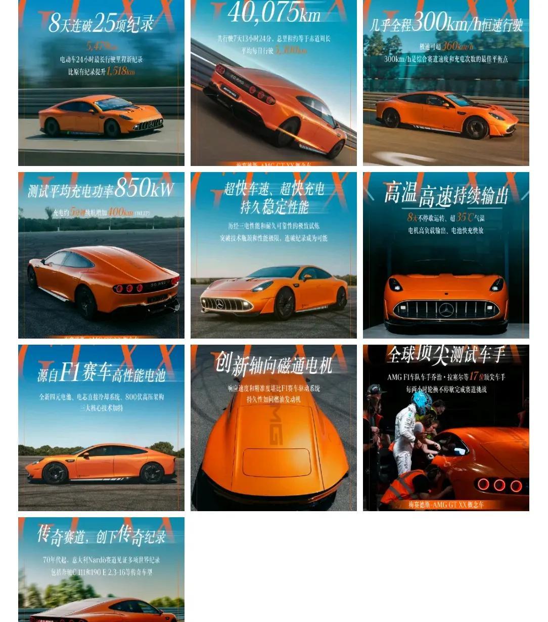 奔驰概念车AMGGTXX电动车连续破下惊人的记录（比如24小时高环耐力跑出5