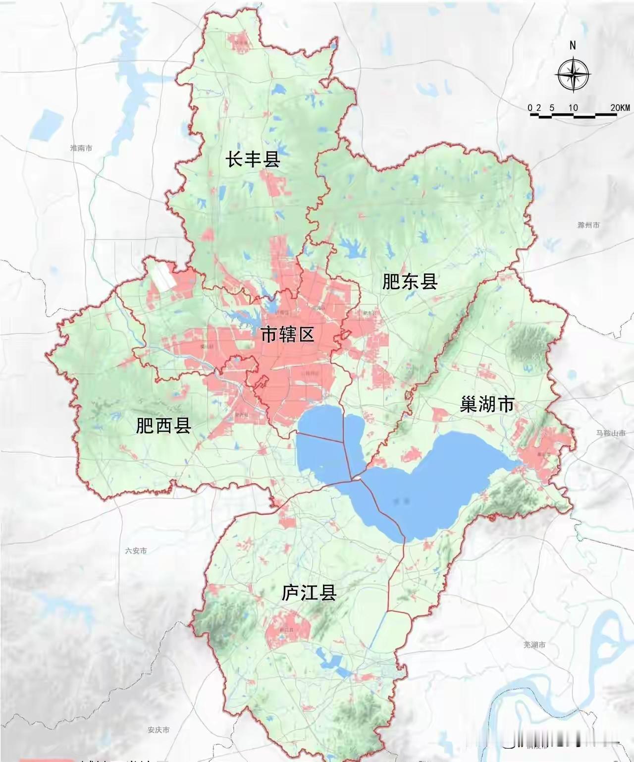 合肥这个区划在全国也算第一份了，区划奇特不说而且区县也不多，不像成都动不动就是几