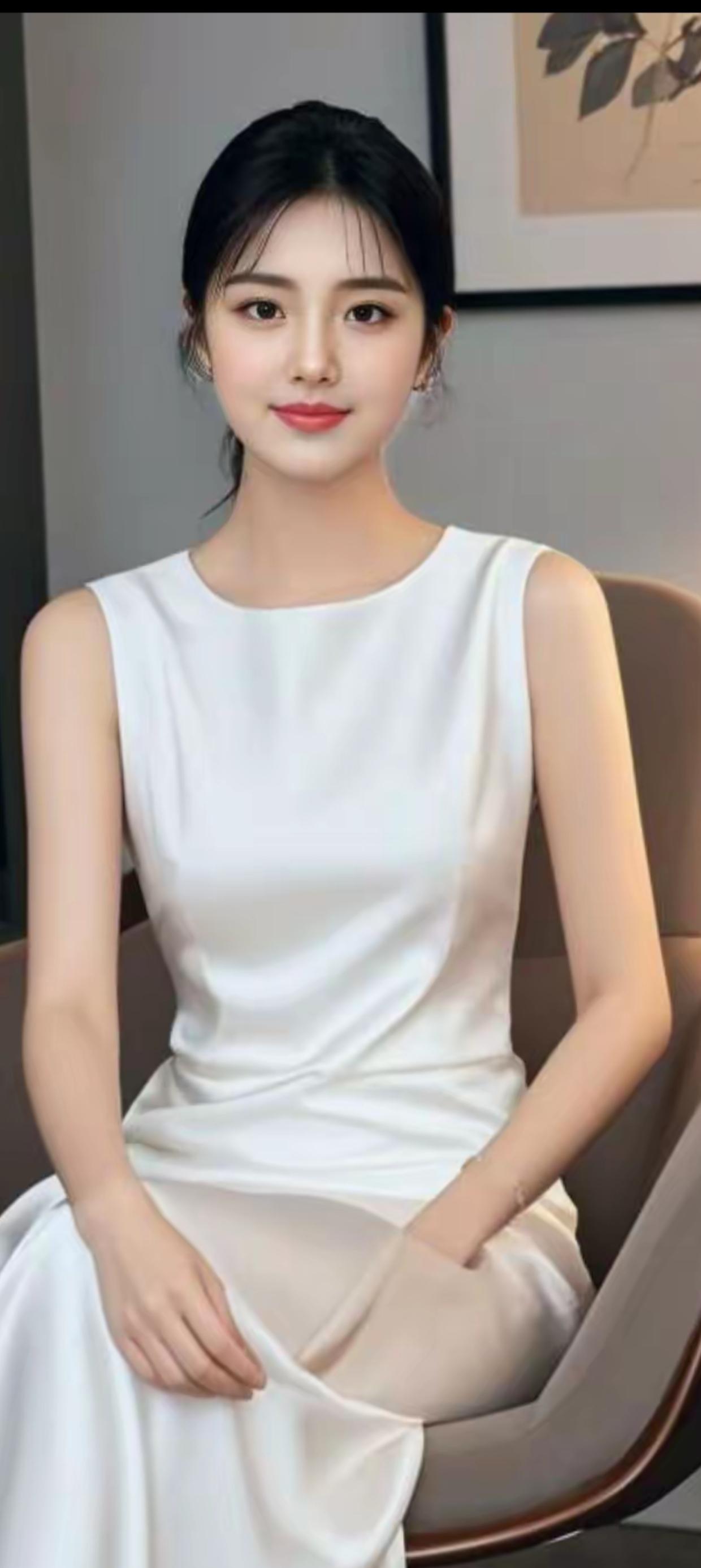 白衣飘飘，静坐如画。