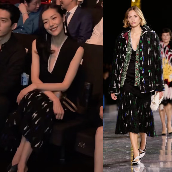 刘雯亮相香奈儿上海展览活动