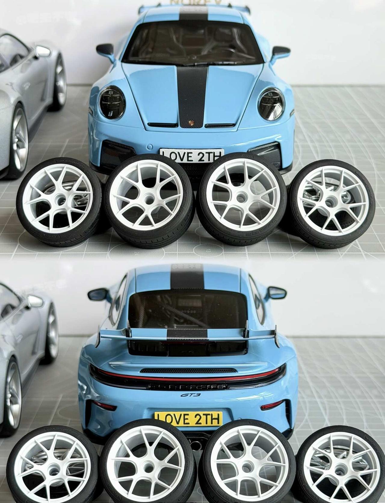 保时捷MR轮毂套件装车保时捷911（992.2）gt3改MantheyRaci