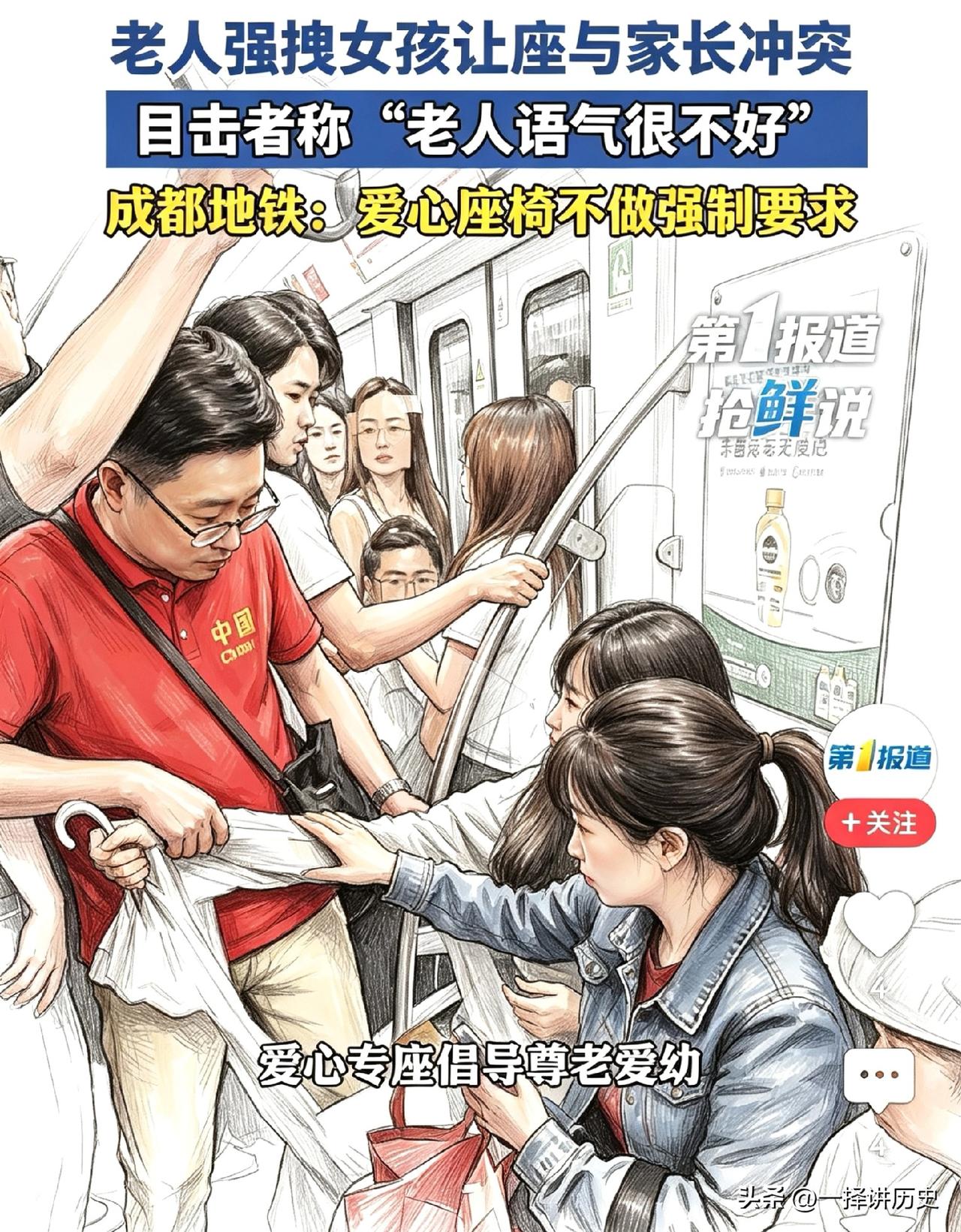 真的看不下去了！成都地铁这位大爷太离谱，全车人不挑，偏偏专门刁难年轻小姑娘！