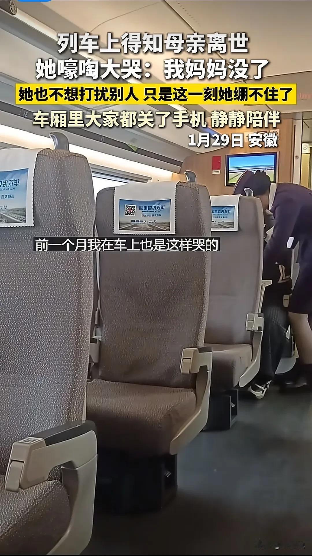 泪崩了！安徽，一女子突然在高铁上嚎啕大哭，列车员急忙跑过来安慰，不料，女子失声哭