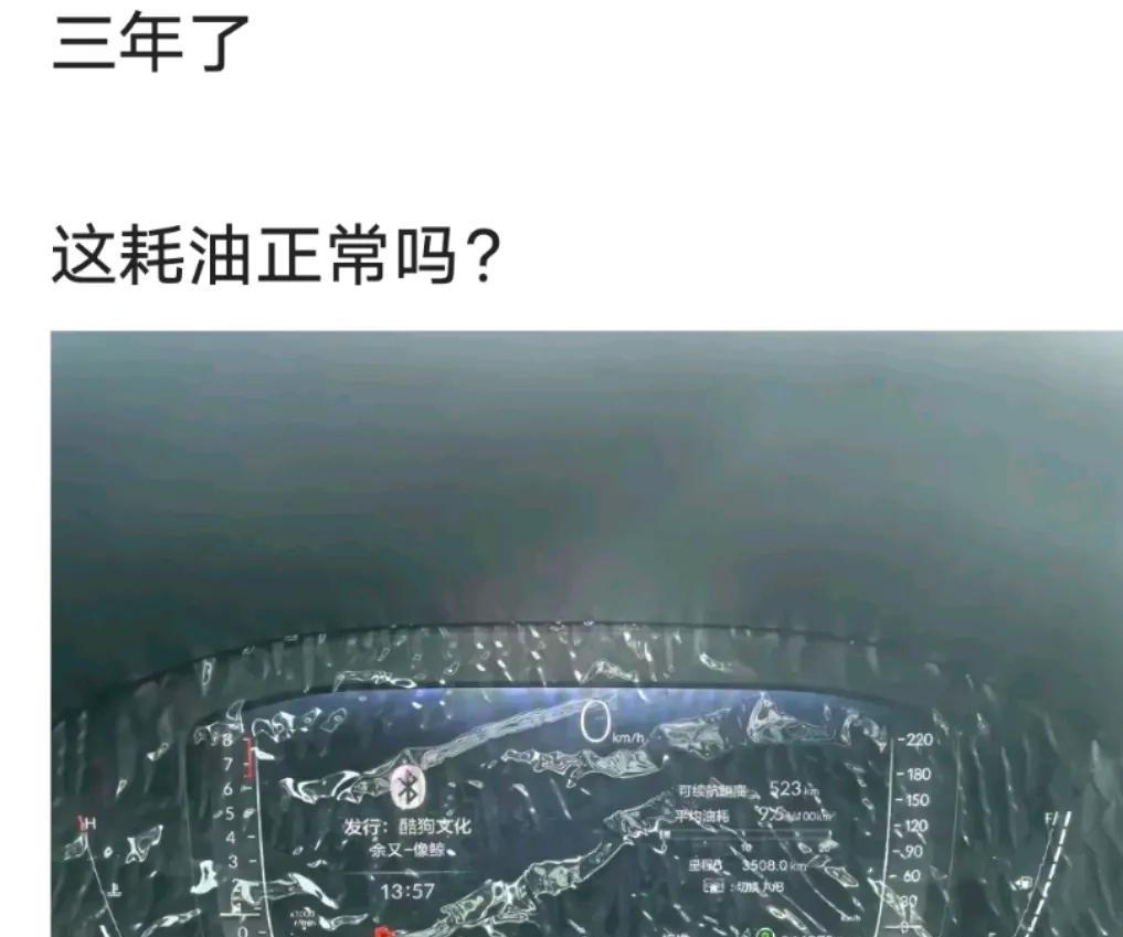油耗正不正常不知道，但3年不撕膜不正常！[捂脸哭]