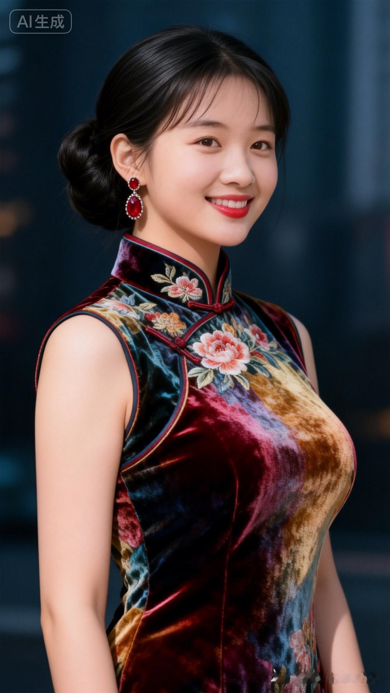 复古旗袍，红唇惊艳，优雅气质，尽显东方韵味！💄🌸