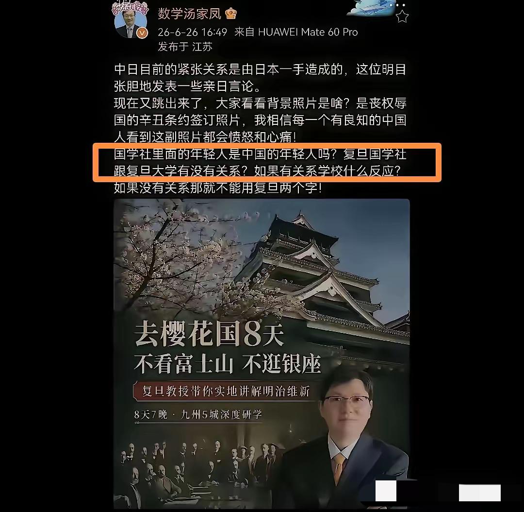 汤家凤老师，这次是“捅”了个大篓子？网友们最大的疑问：在中国的日本学校毕业生都去