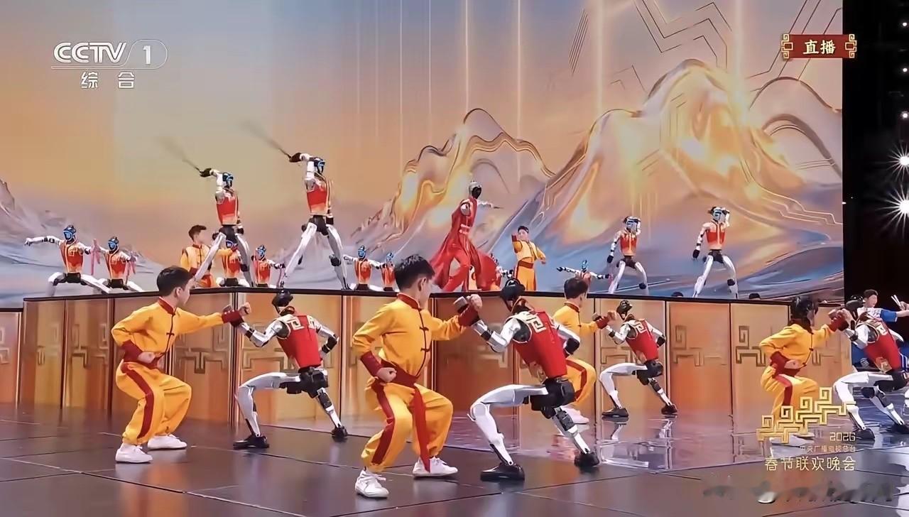老美还能睡得着吗？春晚这个节目，刚开始我以为还是去年丢手绢的机器人，直到全体机