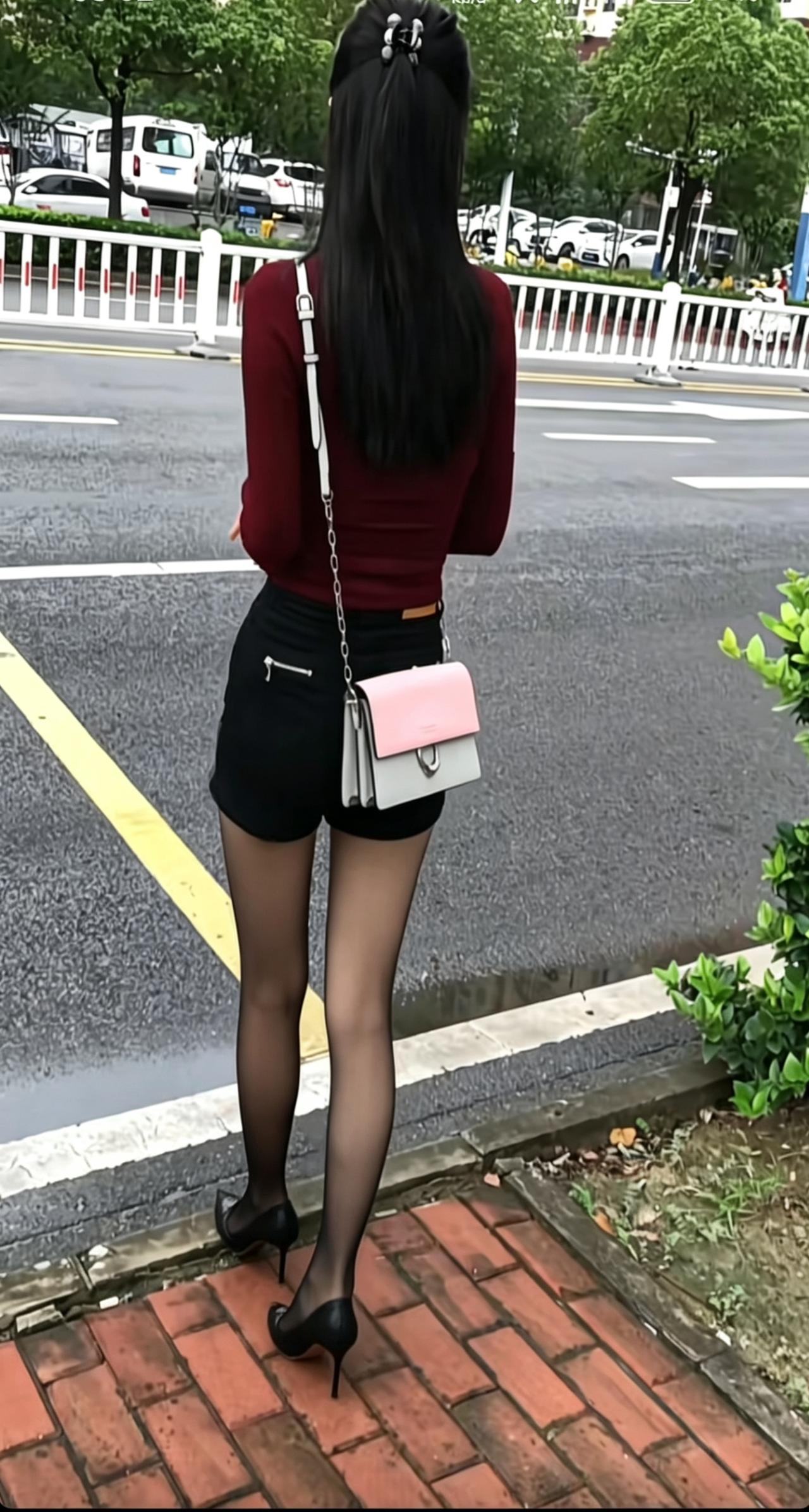 街拍，时尚穿搭，优雅背影