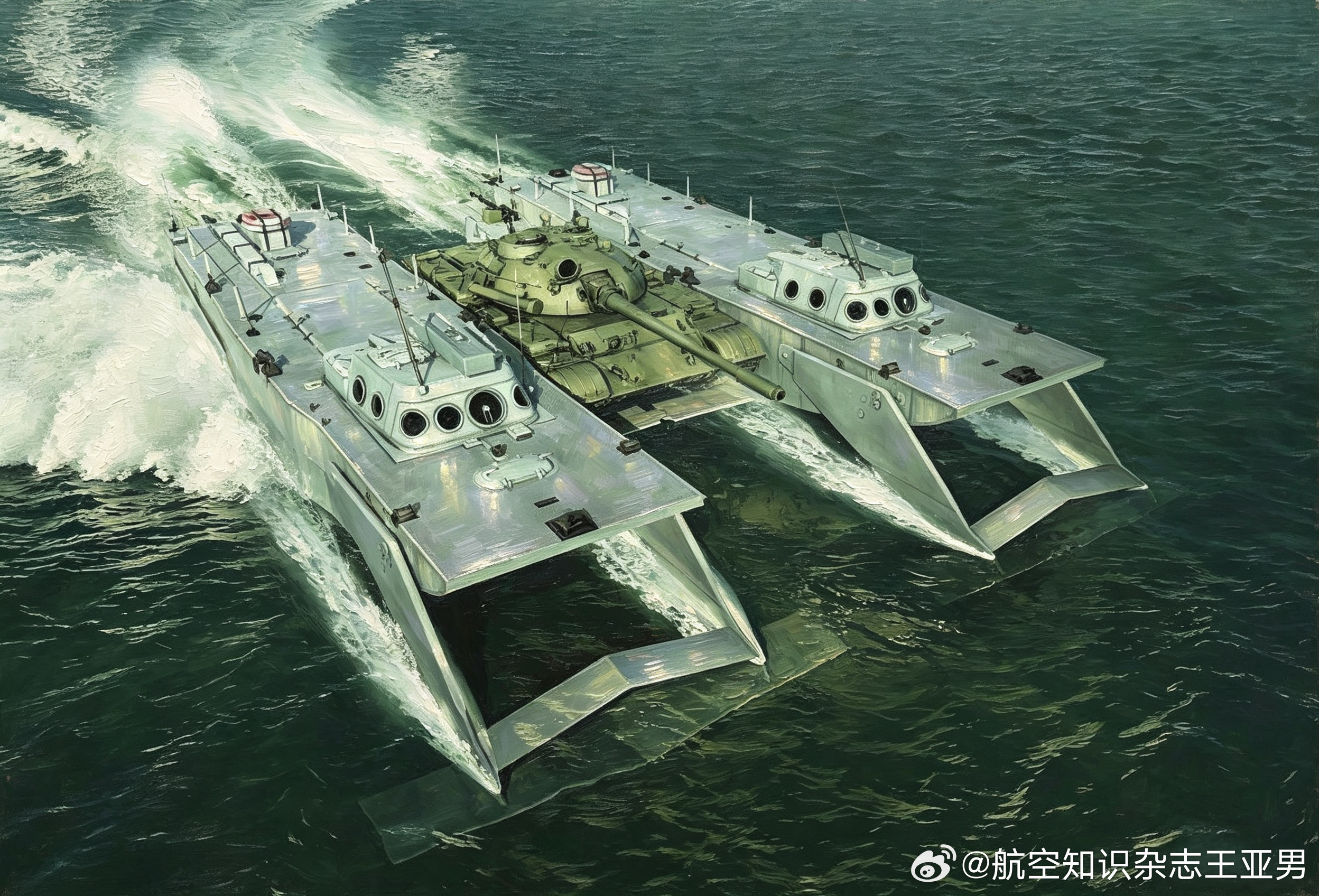 让坦克像飞一样高速抢滩登陆作战能否取得胜利的关键，是能否快速向登陆地域投入足够的