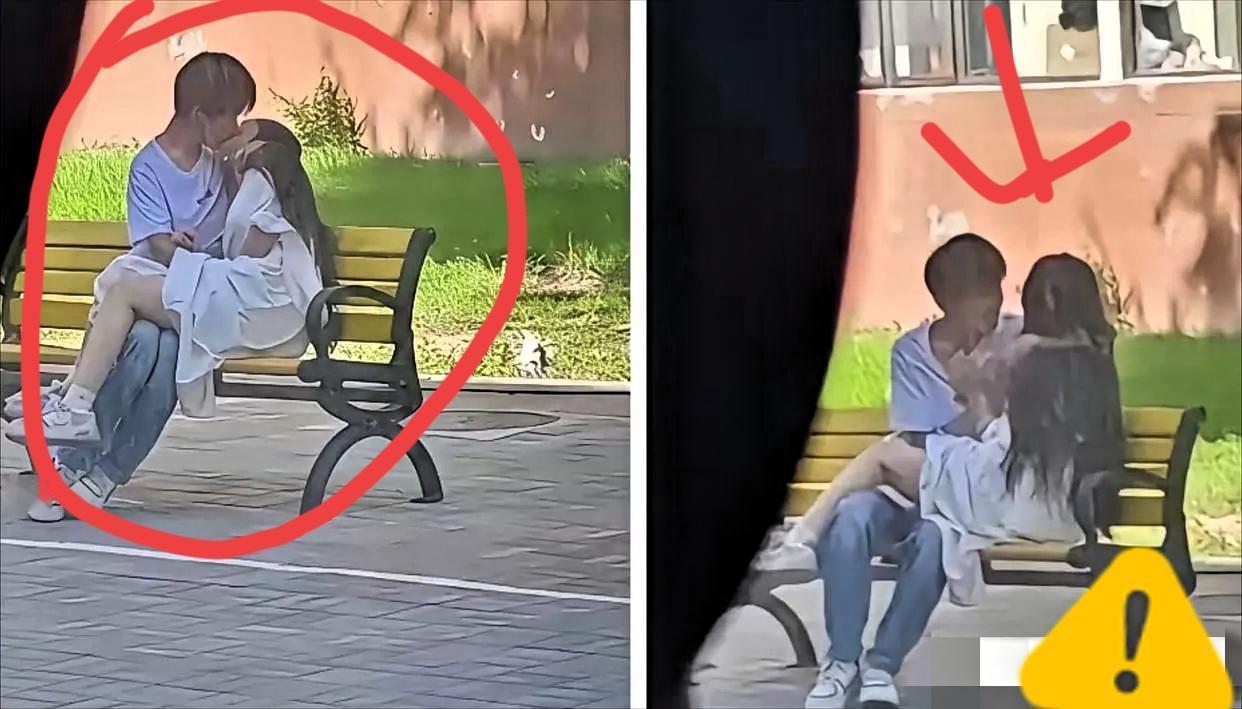 现在的大学生真的太敢了！不分场合，不分时间，坐在凳子上就开始上演青春校园剧，更