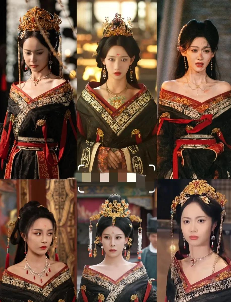 这套古装服饰是真紧俏，目测已经有六位女演员穿过了。说起来也有意思，看来看去，不