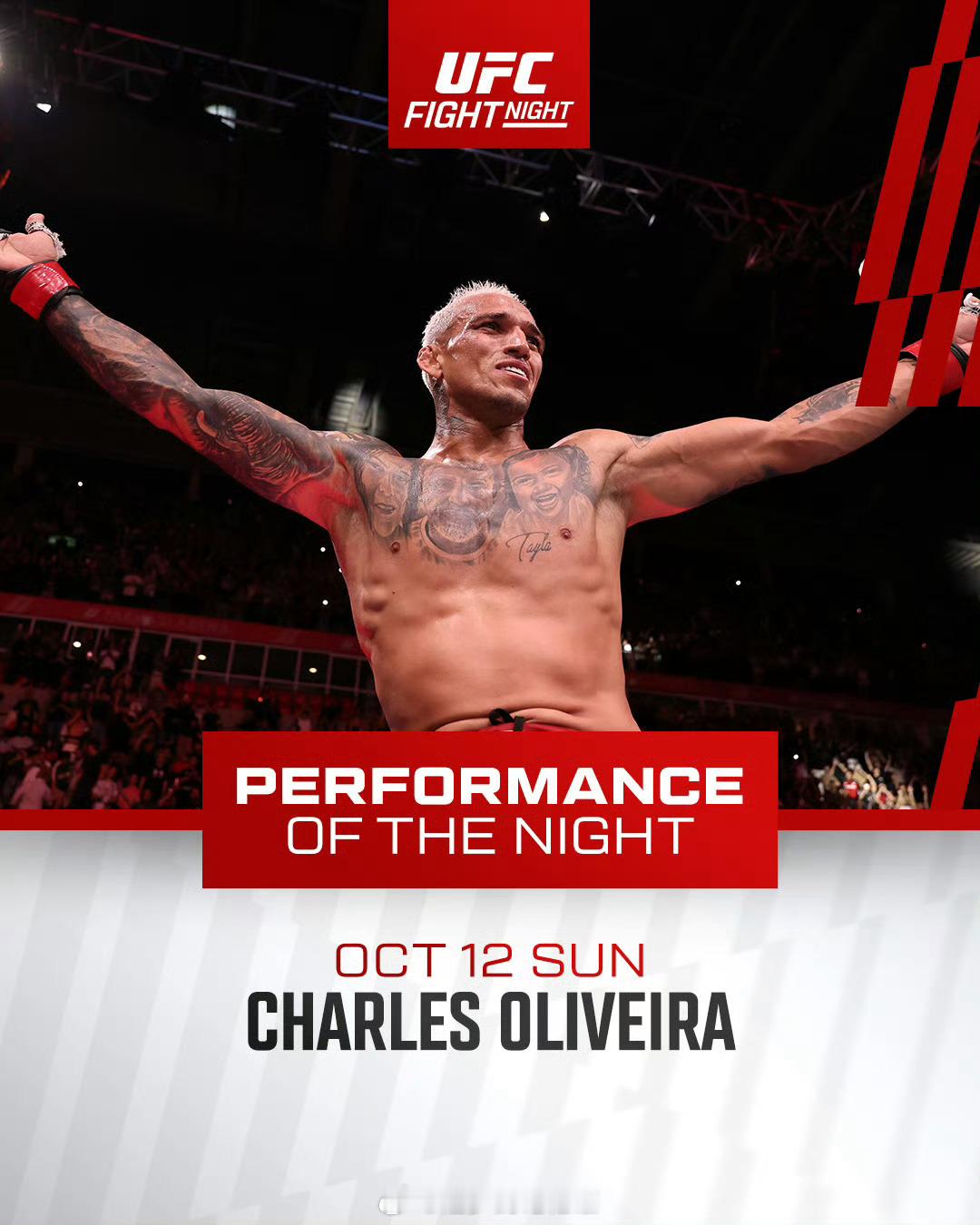 UFC格斗之夜，35岁的奥利维拉降伏加姆罗特，上演王者归来🔥赛后，他高高举起自
