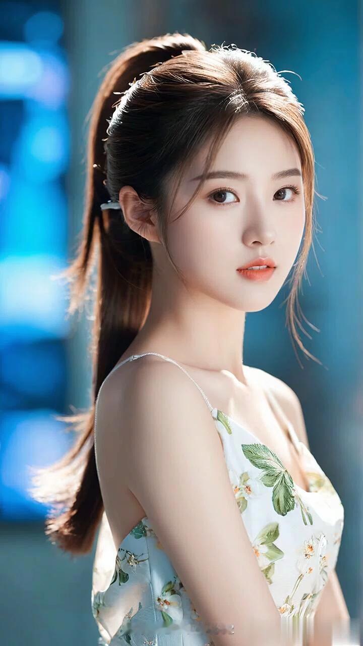 碧水青山间，佳人似画来。