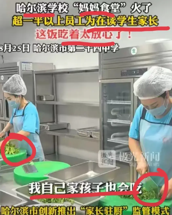 提出这个建议的绝对是个天才，哈尔滨市第二十四中学的“妈妈食堂”火了，因为超一半以