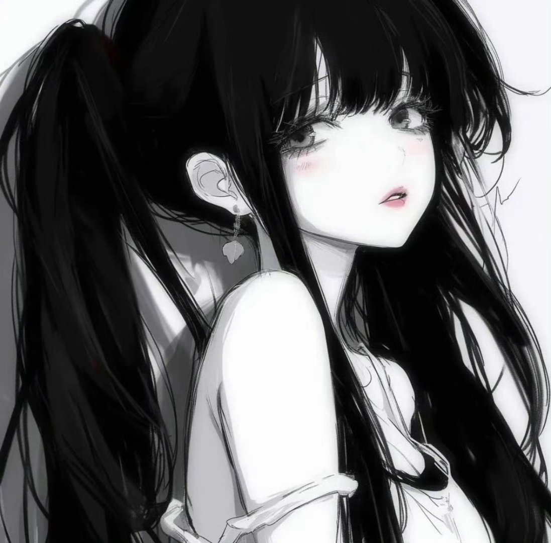 𝐒𝐡𝐚𝐫𝐞｜｜高级质感｜ins风｜黑白动漫女头像｜𝙒𝙚𝘾𝙝𝙖