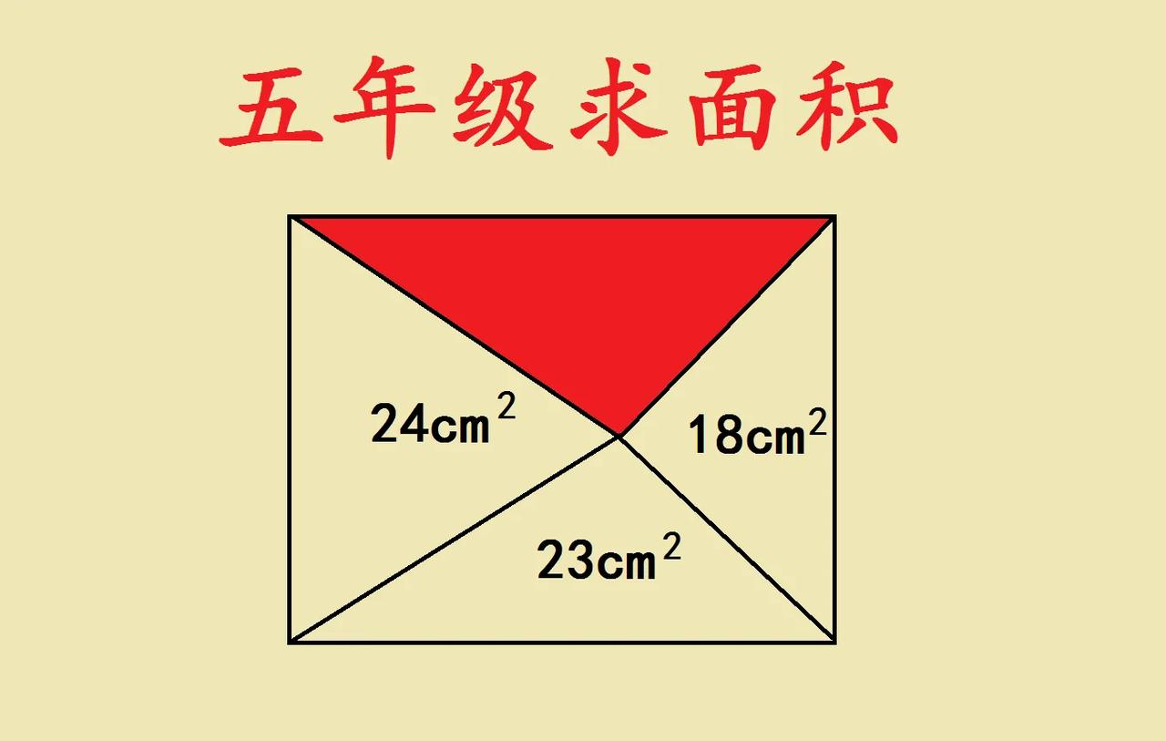 这是一道五年级考试题，求阴影部分面积的题目，很多同学直接交白卷，全班正确率不到5