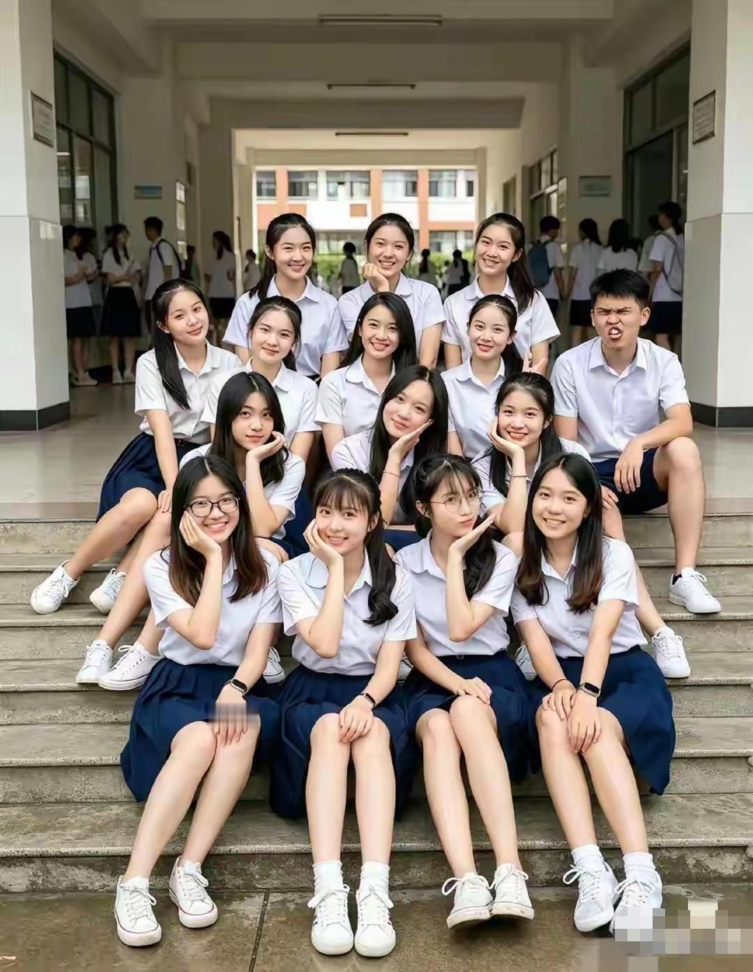 本来是开开心心的事，要毕业了，全班一起拍张毕业合影。没想到被边上一个无厘头，不知