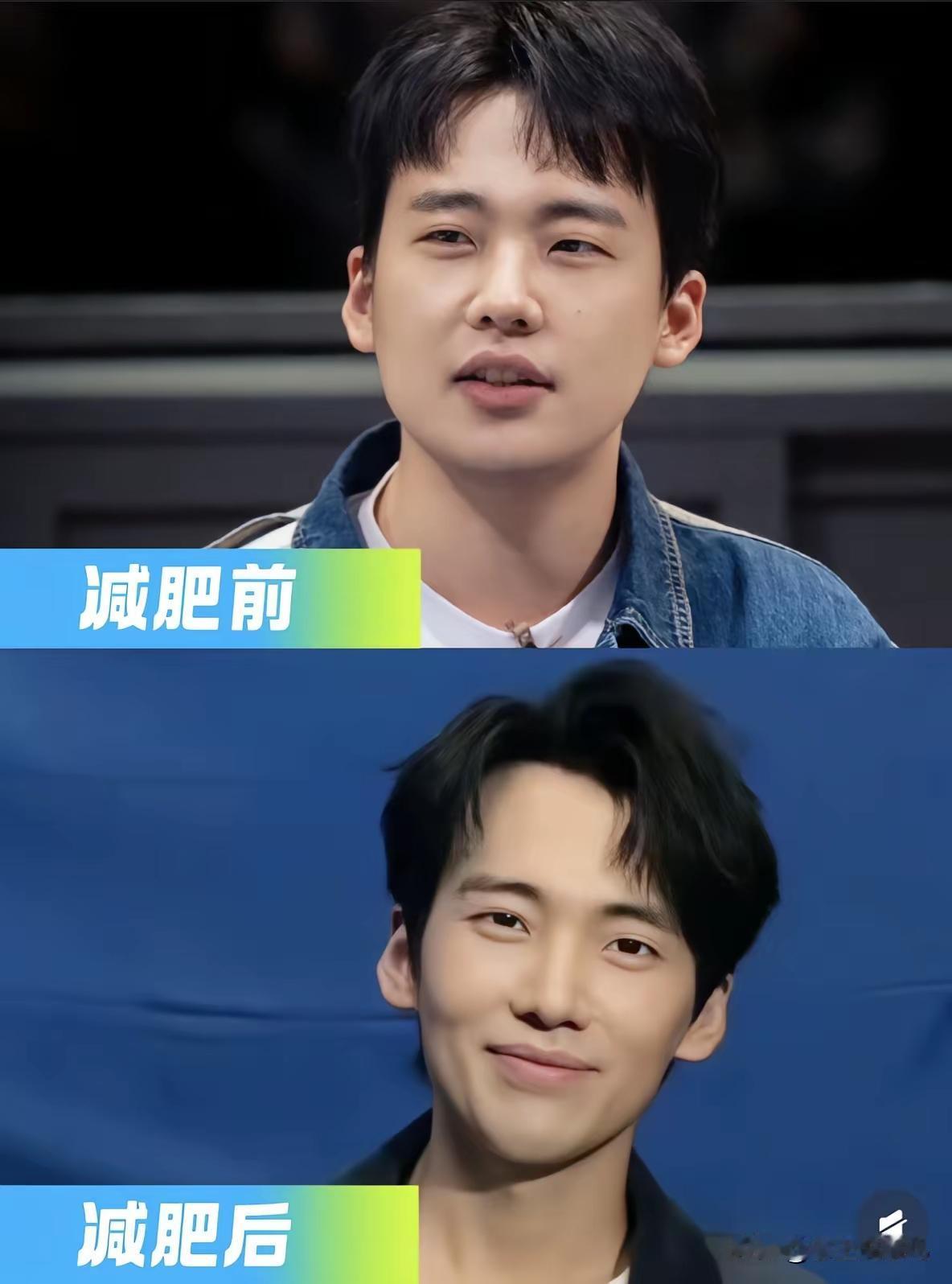 减肥真的可以改变一个人的脸型，就像郭麒麟减肥前的脸型是圆的，给人一种肉肉的感觉。