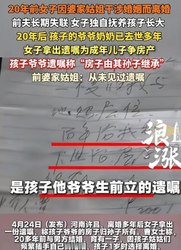河南许昌,女子和丈夫结婚后,生了一个儿子,可婚后孩子姑姑总是干预他们家庭的事情,