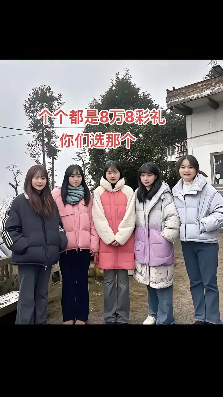 要真的都是8.8万，那绝对是一门好亲事，看这几个女孩子长的都还可以哈，娶回家当老