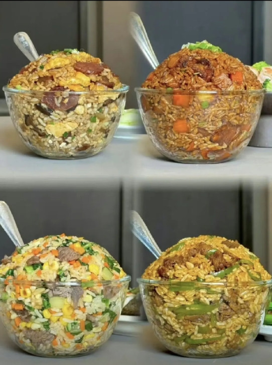 网友：如果饿了一天，你会选择哪一碗饭？好想吃第二个。