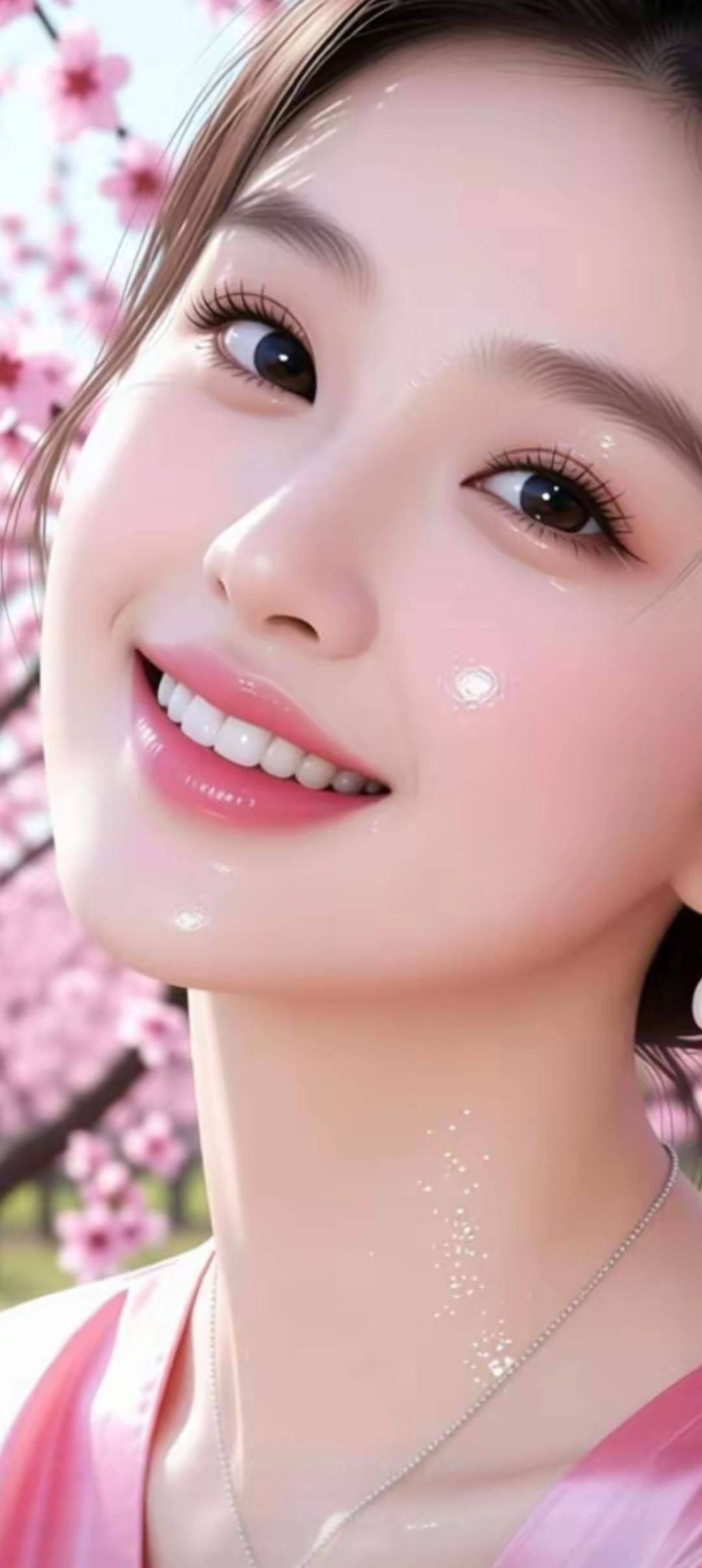 樱花树下，笑靥如花，春日暖阳洒满脸颊。🌸🌸🌸