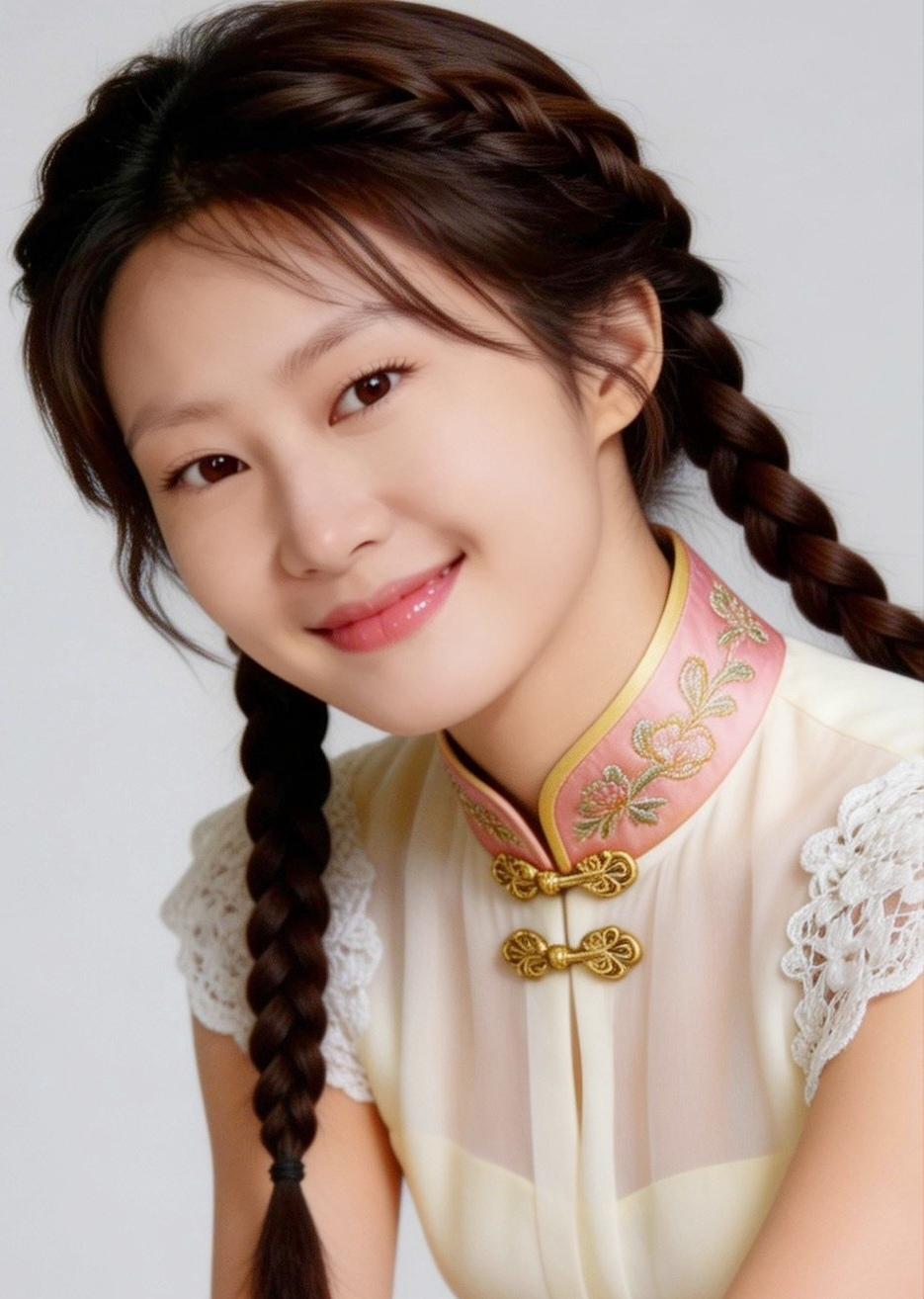 温柔甜美的古风少女，笑靥如花，古典优雅。