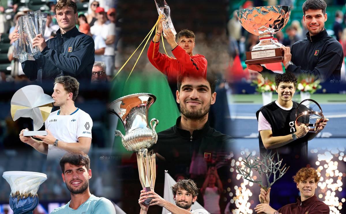 本赛季男子网坛九站大师赛全落幕，九位不同选手分走了冠军，没人能垄断。最抢眼的是西