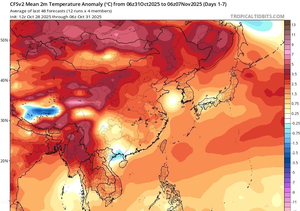 11月大暖月11月全国总体气温偏暖为主，冷空气实力偏弱，东路为主。未来没有较强