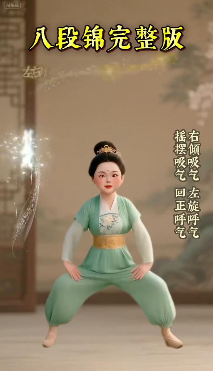 晨起一练，浑身轻松。不跑步不撸铁，八段锦悄悄修你身心。两手往上托，三焦都活了