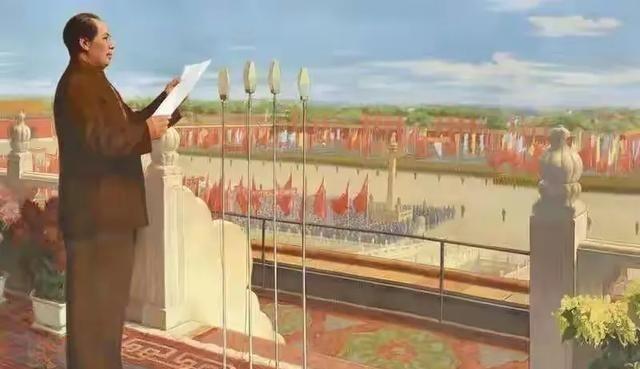 1949年开国大典前夜，毛主席独自登上天安门城楼排练。当工作人员递来话筒时，他突