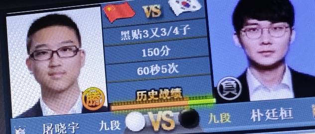 屠晓宇胜朴廷桓进八强春兰杯16进8的比赛中，屠晓宇战胜朴廷桓进入8强。恭
