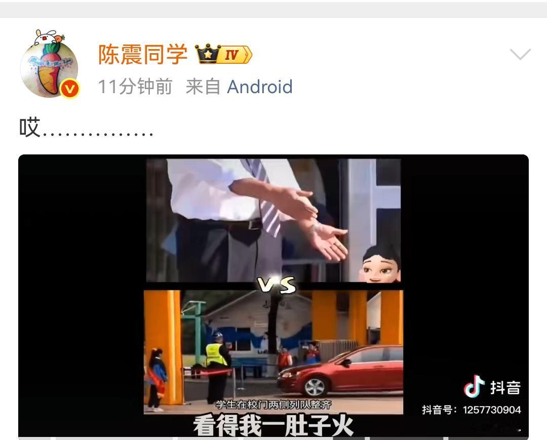 陈震：哎！杭州某小学安排学生向老师的车辆敬礼喊老师早，老师的车辆不乏有一些名贵