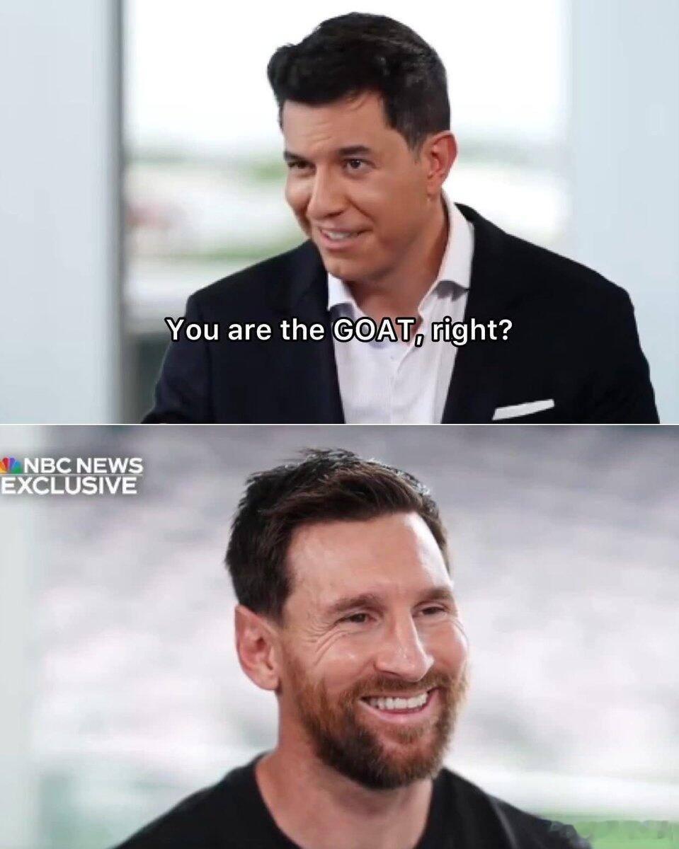 goat眼中的goat?当被问及“史上最佳”(GOAT)的话题时,梅西的回应称迭