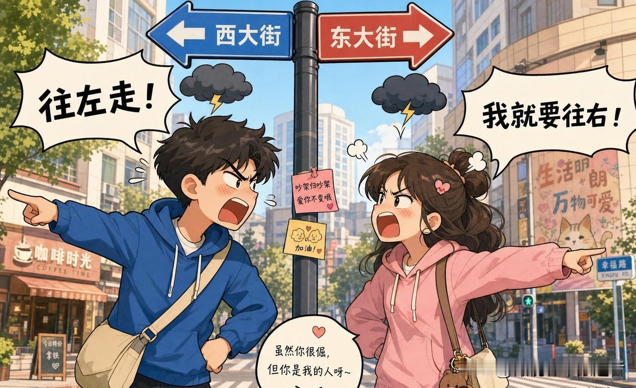 趣味漫画：会有意见不合的时候，也会有情绪低落的瞬间，但转头相视一笑，就明白所有不