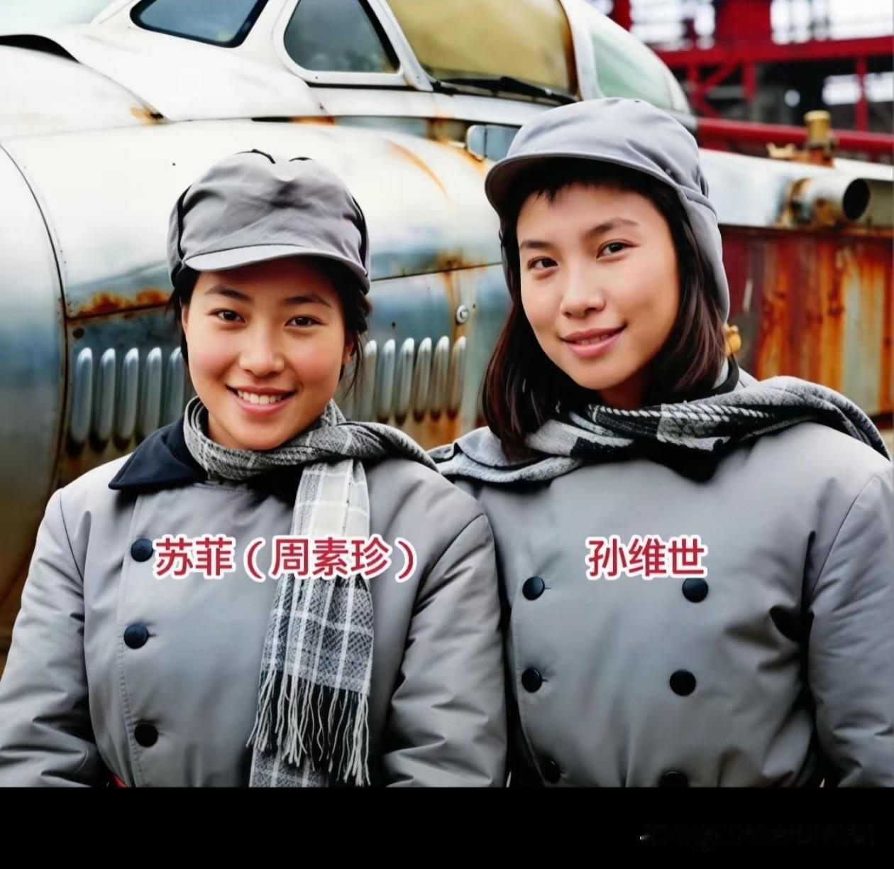 这一张照片中，地点：革命圣地延安。人物是苏菲（周素珍）与孙维世。二人是革命