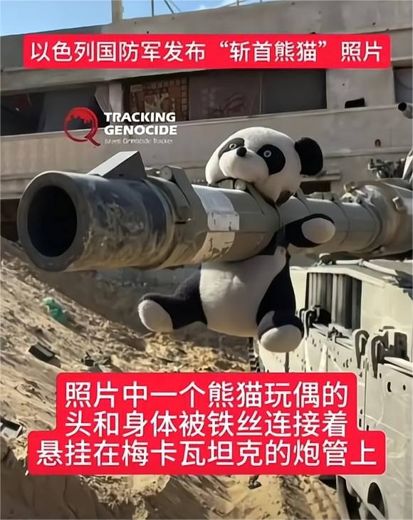 以色列太狂了，被中国严厉警告后，以国防军竟然发了一张“斩首熊猫”的照片，这是想暗