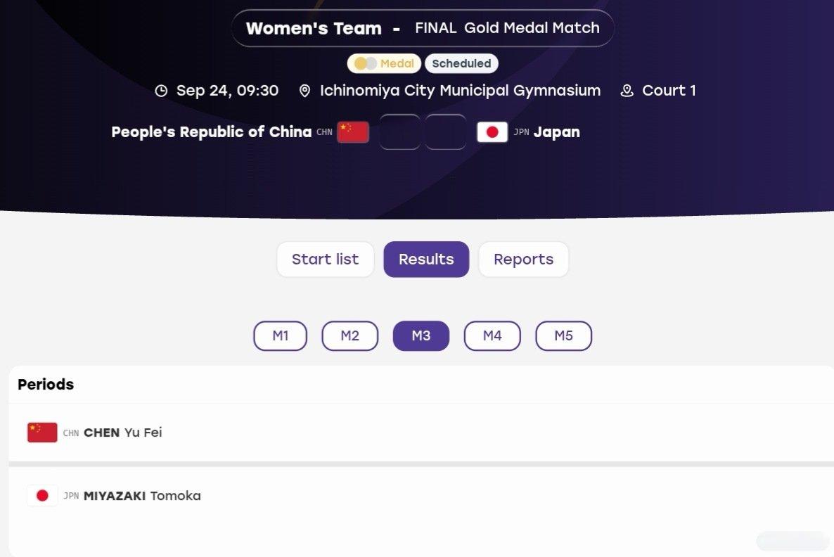 #热聊亚运会#20260923｜名古屋亚运会女团决赛赛程预告【中国VS日本】陈雨菲🇨🇳VS🇯?