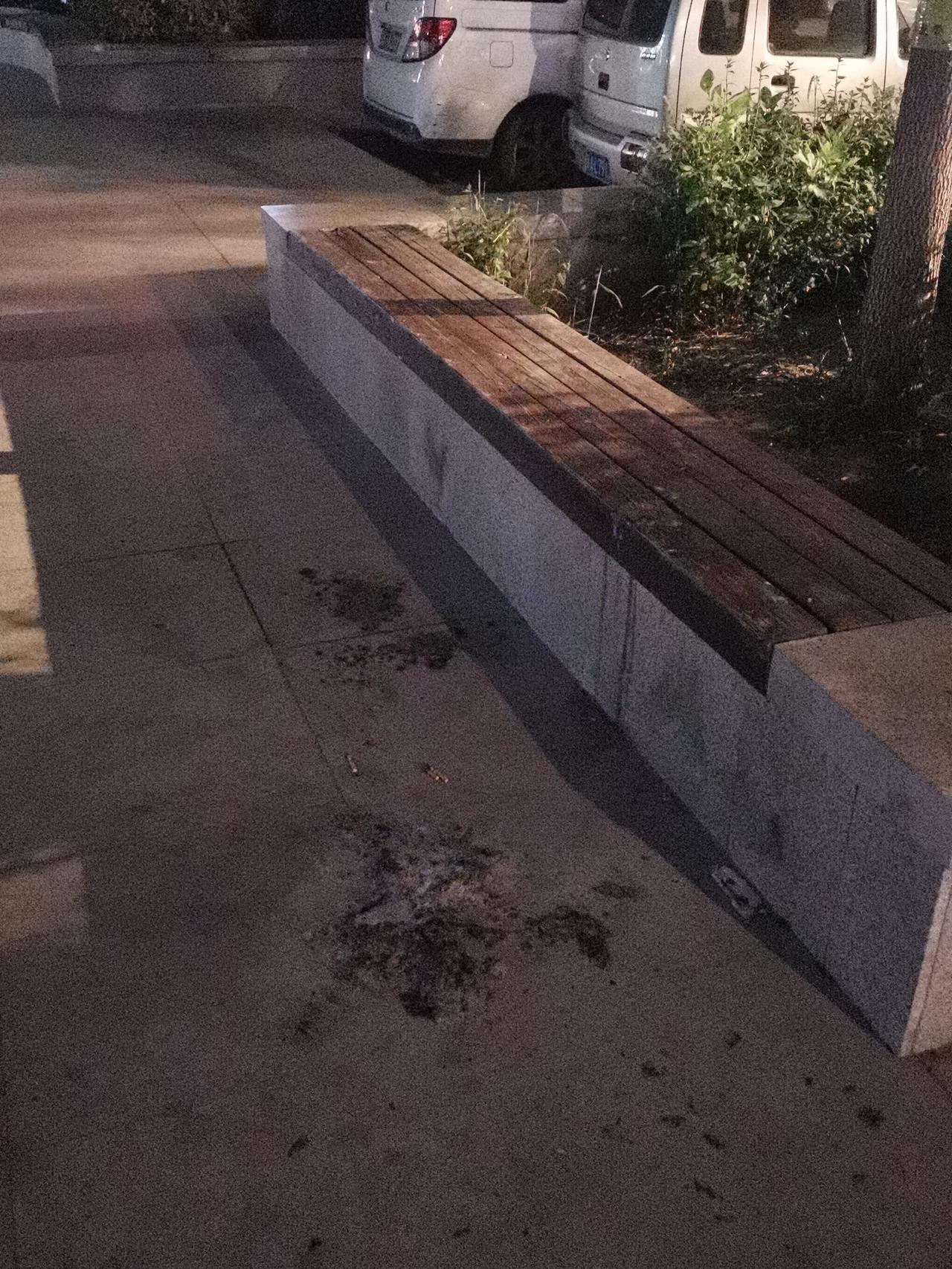 公园座位旁烧纸，你在羞辱你的先人呢！有些人五行天生缺大德。你看，有关部