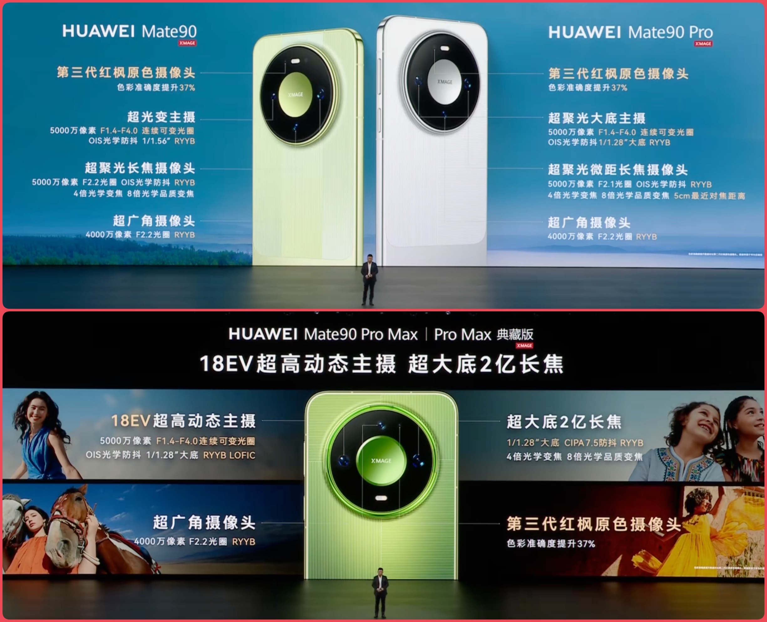 窝趣，华为Mate90系列，摄像头全系列均为RYYB华为mate90​​​